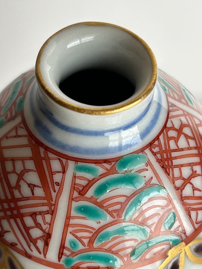 九谷焼 小紋花生 (長谷川紀代)