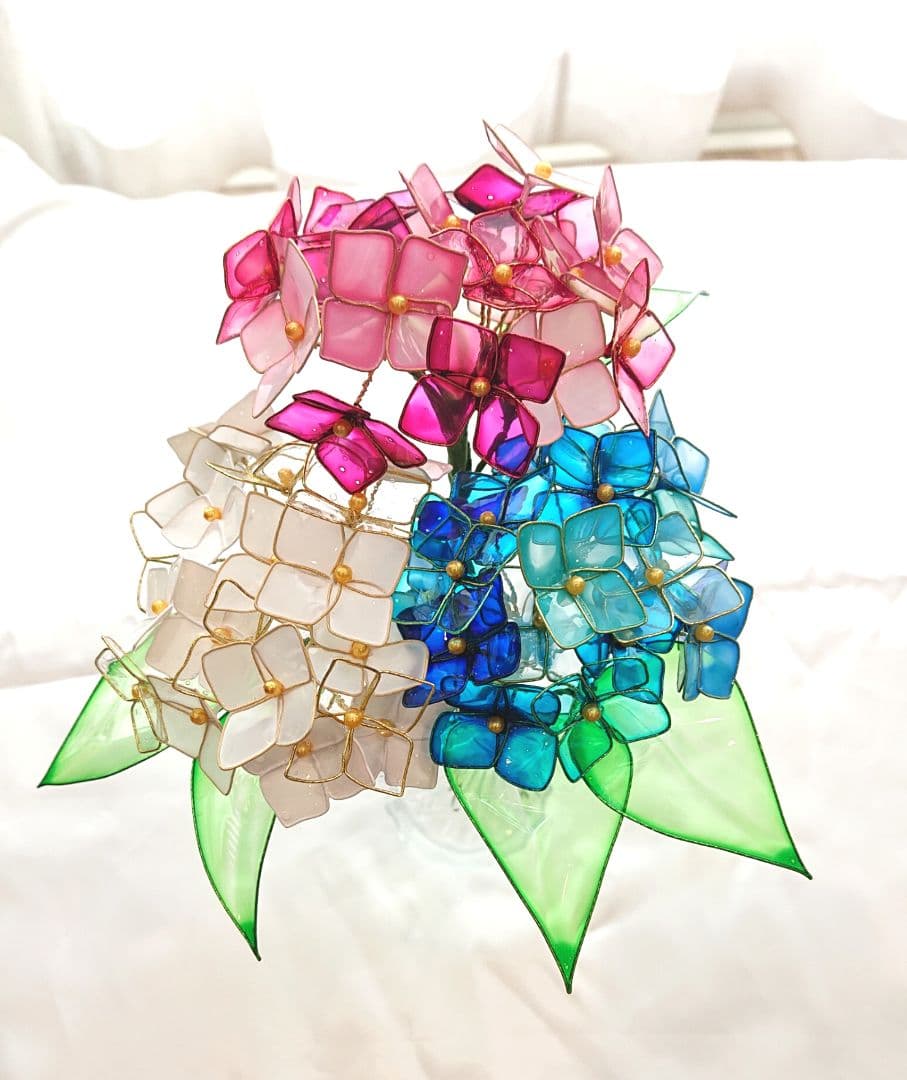 紫陽花 ４本セット アメリカンフラワー インテリアフラワー ハンドメイド