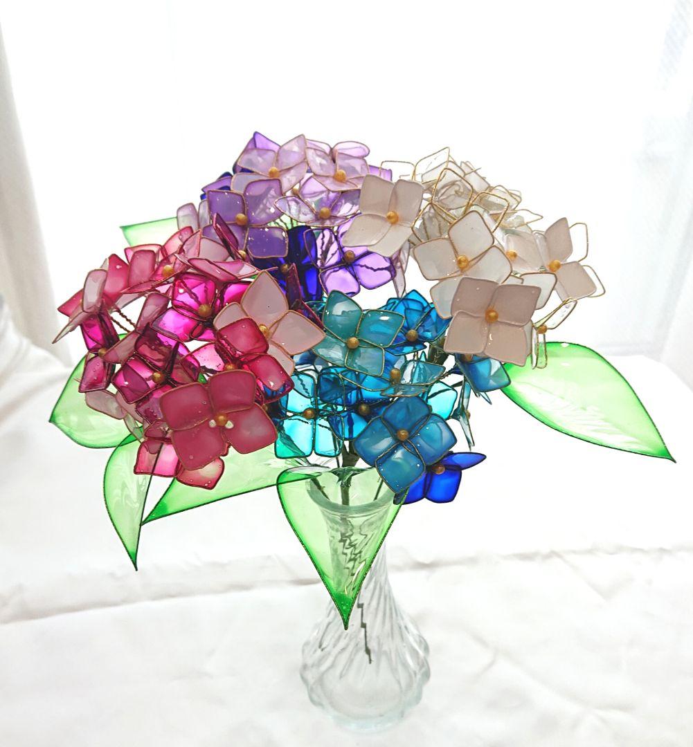 紫陽花 ４本セット アメリカンフラワー インテリアフラワー ハンドメイド