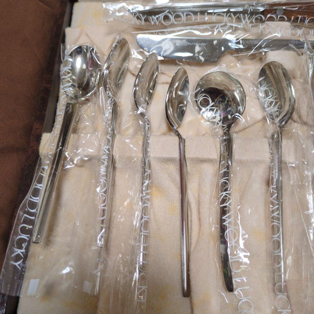 LUCKY WOODラッキーウッド　スプーン&ナイフ　カトラリーセット　計14点