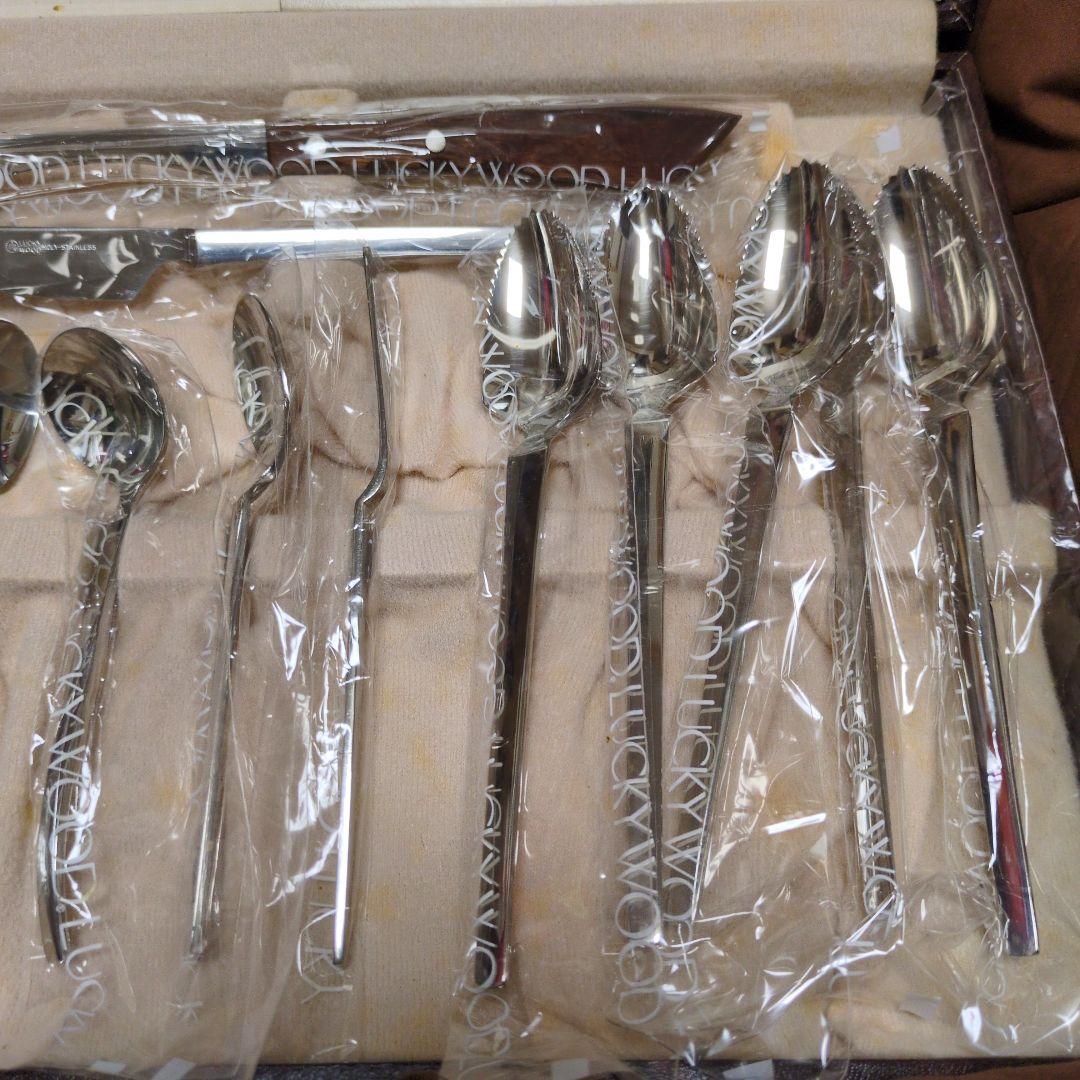 LUCKY WOODラッキーウッド　スプーン&ナイフ　カトラリーセット　計14点