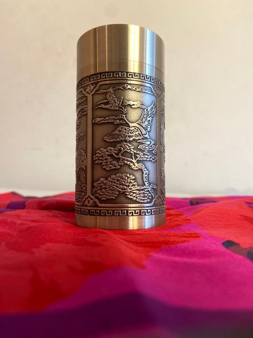 茶筒　錫　ピューター　ティーキャディー