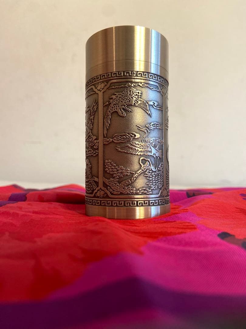 茶筒　錫　ピューター　ティーキャディー