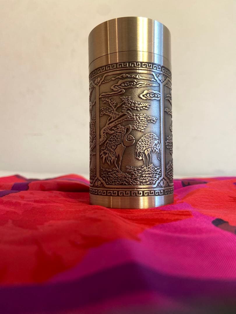 茶筒　錫　ピューター　ティーキャディー