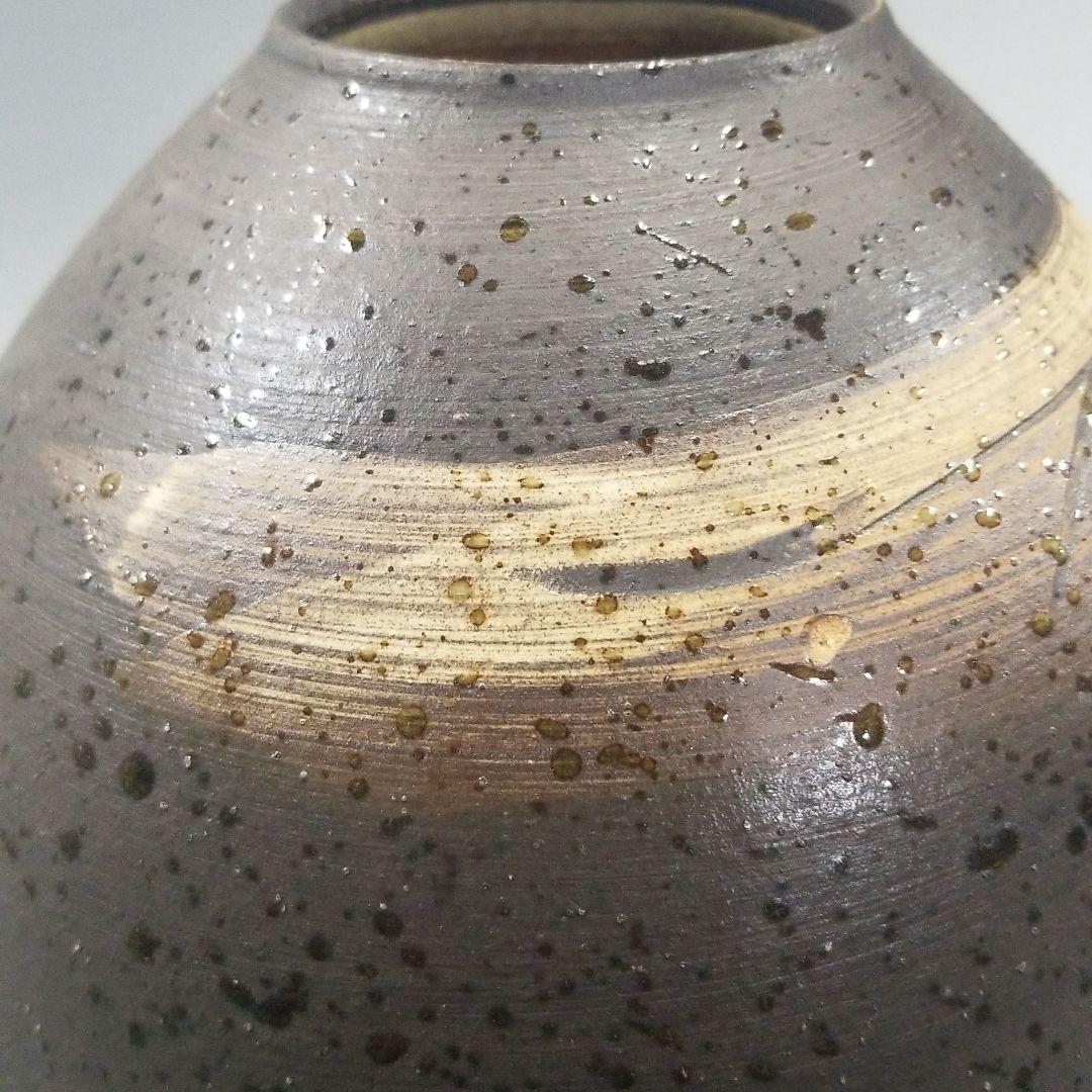 信楽焼 花瓶 花入れ 茶刷毛目  高さ２３cm