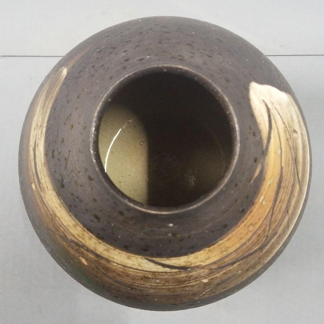 信楽焼 花瓶 花入れ 茶刷毛目  高さ２３cm