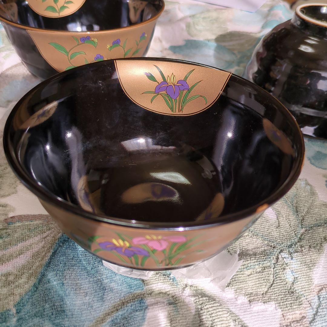 有田、焼汁椀 多用丼揃い天目金彩5客セット 多用丼揃い天目金彩5客セット