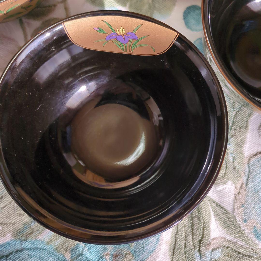 有田、焼汁椀 多用丼揃い天目金彩5客セット 多用丼揃い天目金彩5客セット