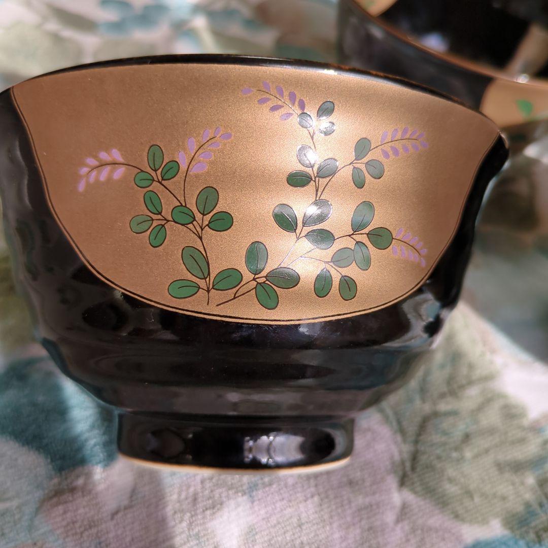 有田、焼汁椀 多用丼揃い天目金彩5客セット 多用丼揃い天目金彩5客セット