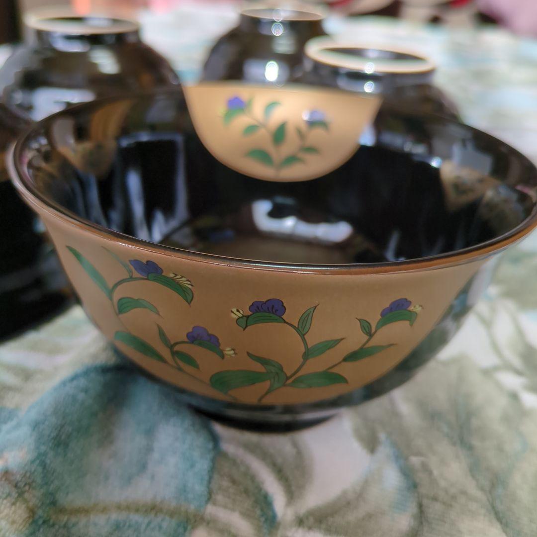 有田、焼汁椀 多用丼揃い天目金彩5客セット 多用丼揃い天目金彩5客セット