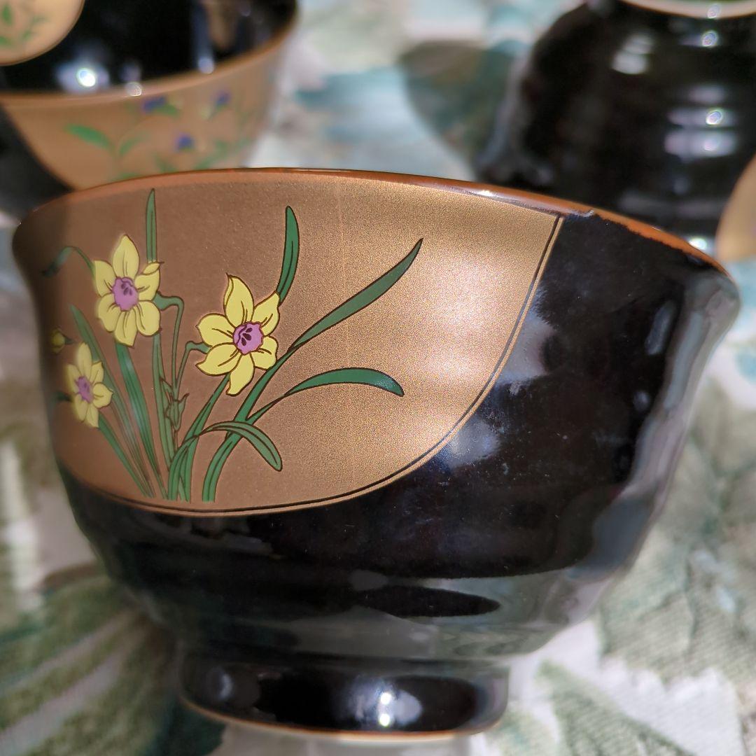 有田、焼汁椀 多用丼揃い天目金彩5客セット 多用丼揃い天目金彩5客セット