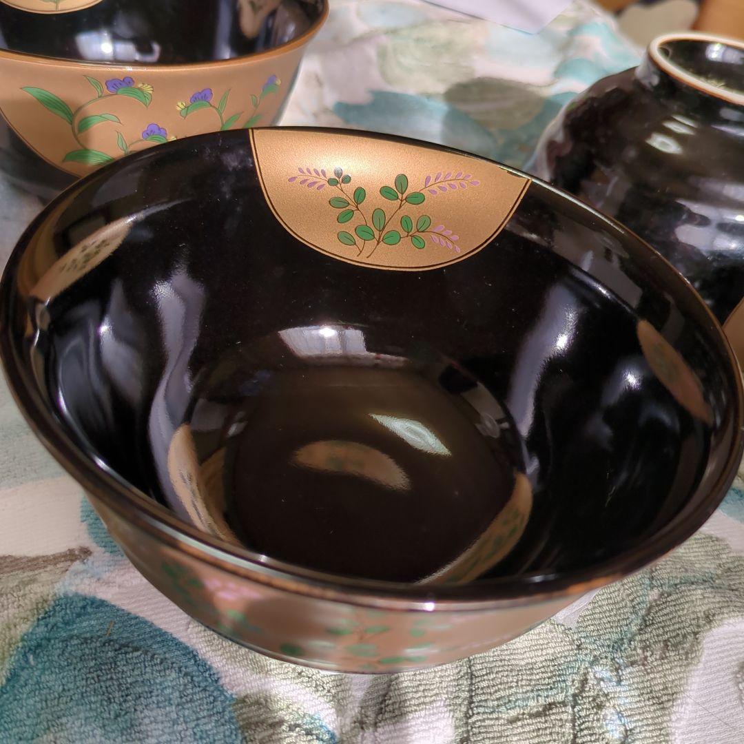 有田、焼汁椀 多用丼揃い天目金彩5客セット 多用丼揃い天目金彩5客セット