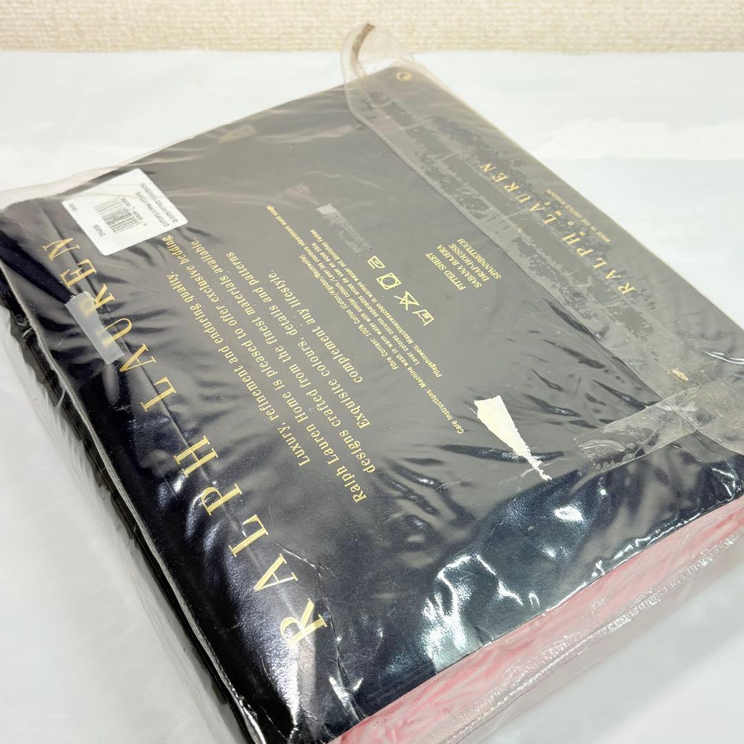 ラルフローレン　クイーンシーツ　ピンクストライプ