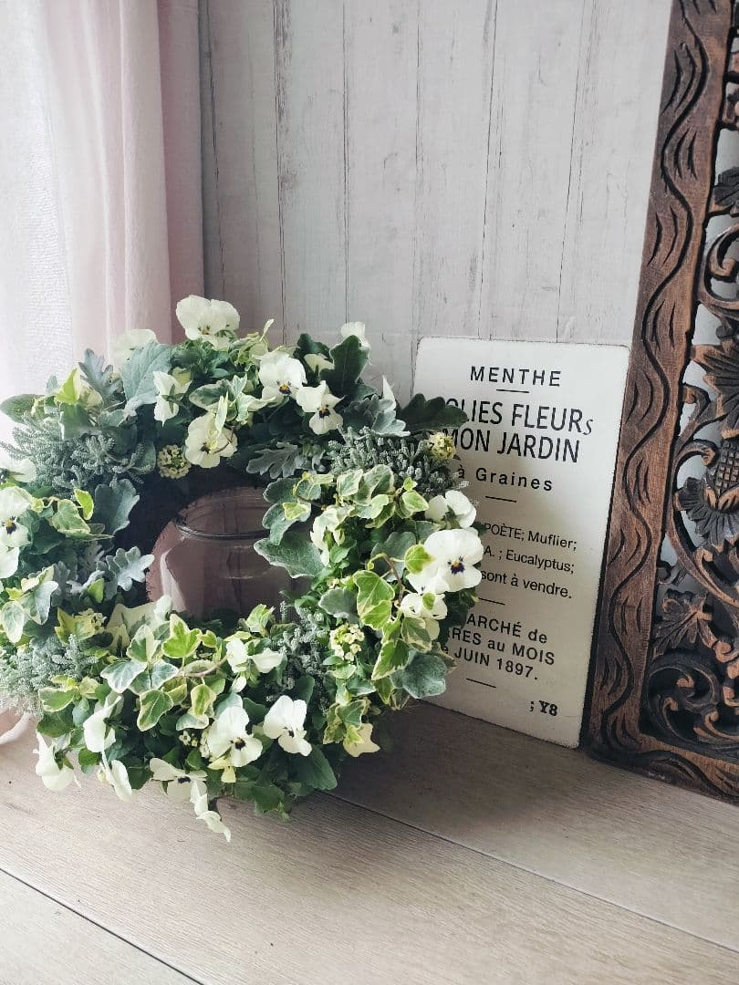 No.362 　【お値下げ】　リース　寄せ植え　花