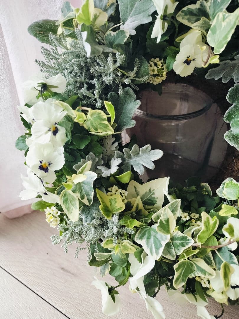 No.362 　【お値下げ】　リース　寄せ植え　花