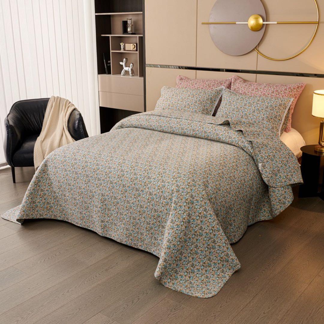 キルトベッドカバー3点セット綿マルチカバー キルティング DNL02