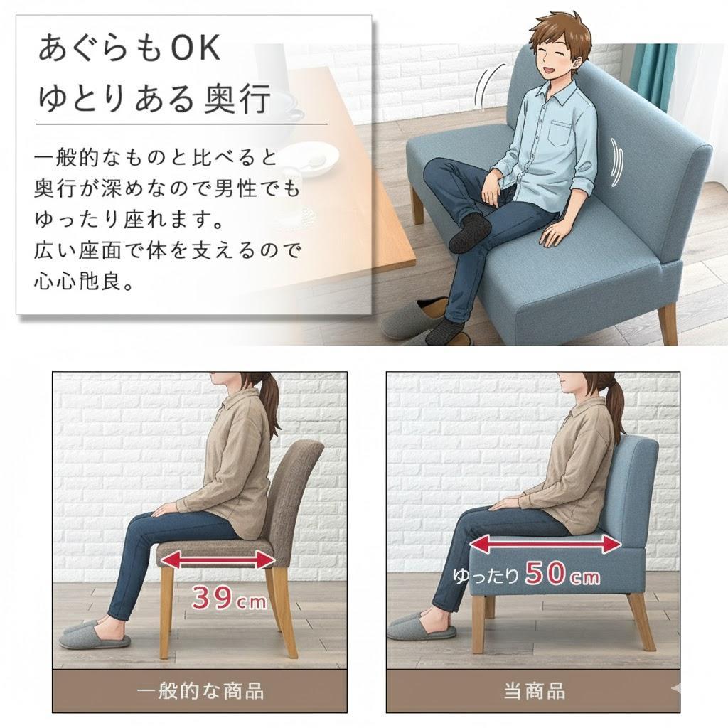 アウトレット　ダイニングソファ2P　二掛けソファ