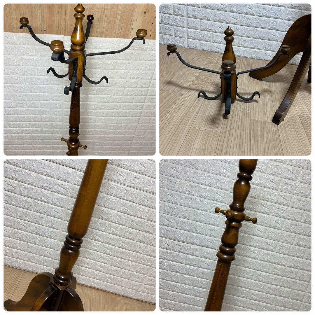 カリモク 木製 ハンガーラック 四分割 レトロ ヴィンテージ 家具