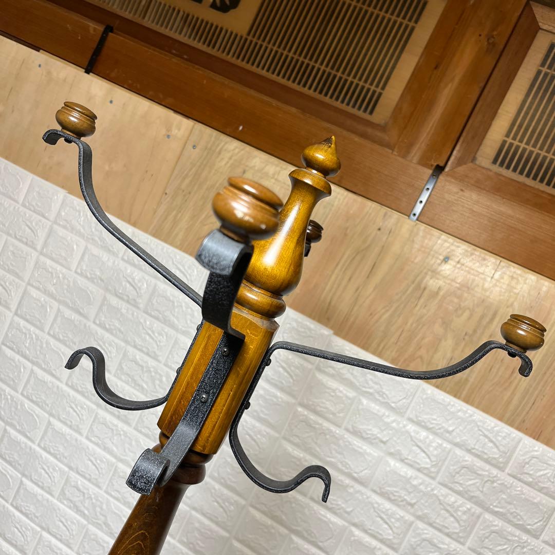 カリモク 木製 ハンガーラック 四分割 レトロ ヴィンテージ 家具