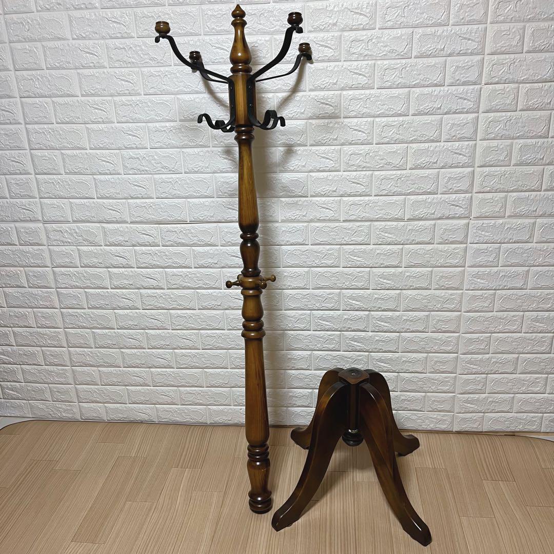 カリモク 木製 ハンガーラック 四分割 レトロ ヴィンテージ 家具