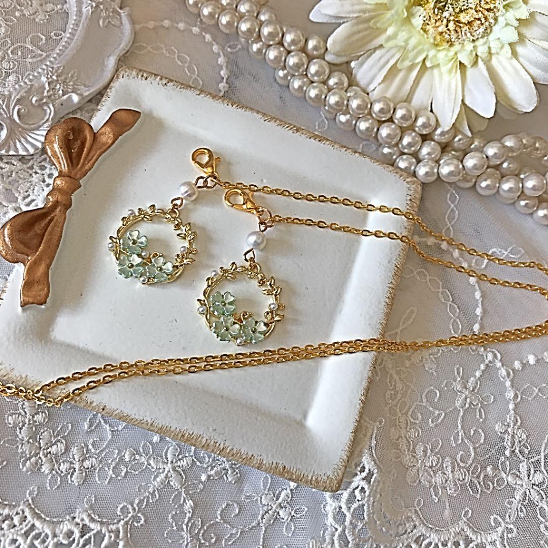 ♪226❤️ 淡水パール　花　マスクチェーン　マスク　ハンドメイド