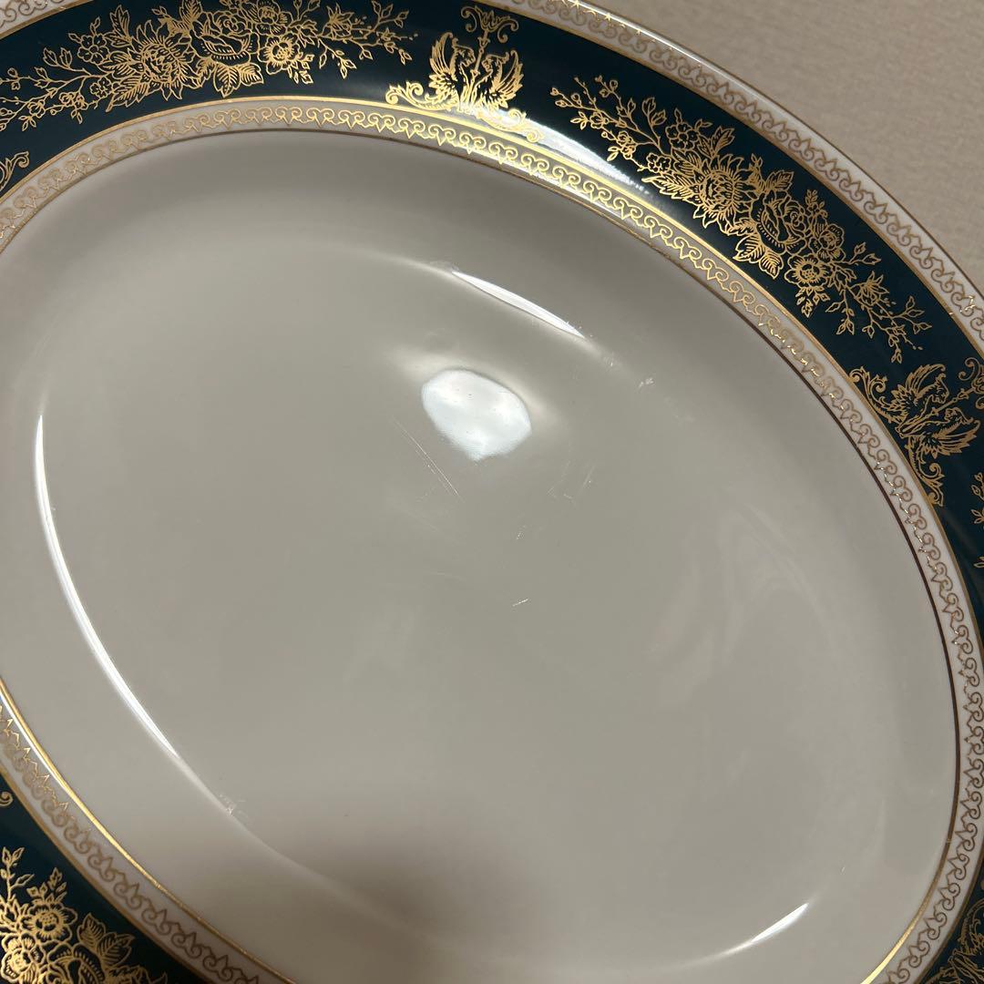 ウェッジウッド　コロンビア　ブルー&ゴールド　オーバルプレート　ディナープレート