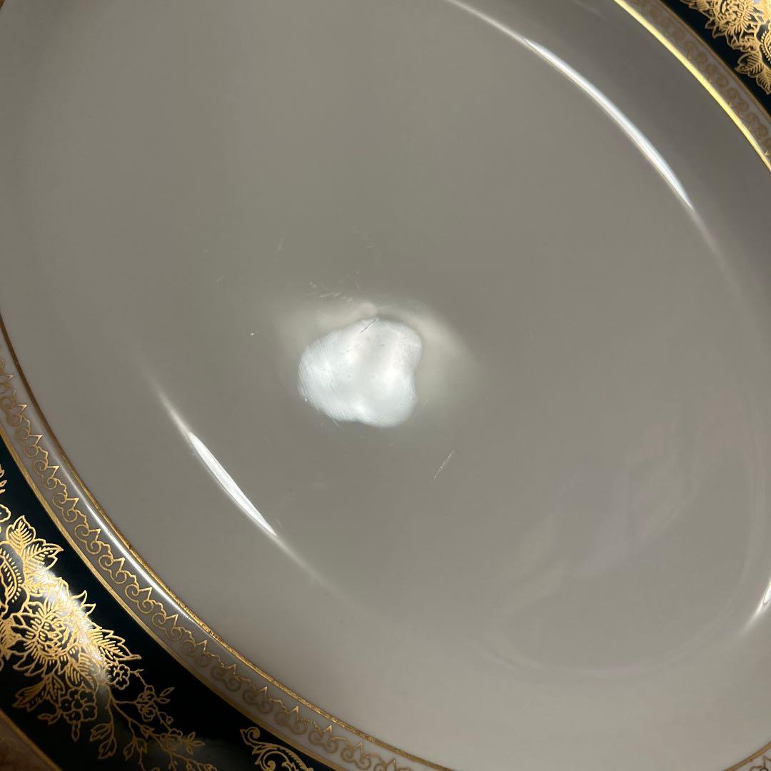 ウェッジウッド　コロンビア　ブルー&ゴールド　オーバルプレート　ディナープレート