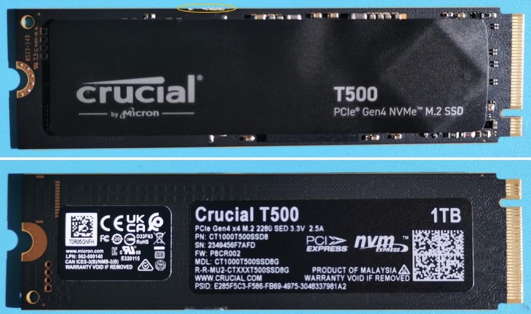 Crucial T500 PRO 1TB SSD ＆ 外付けケース USB