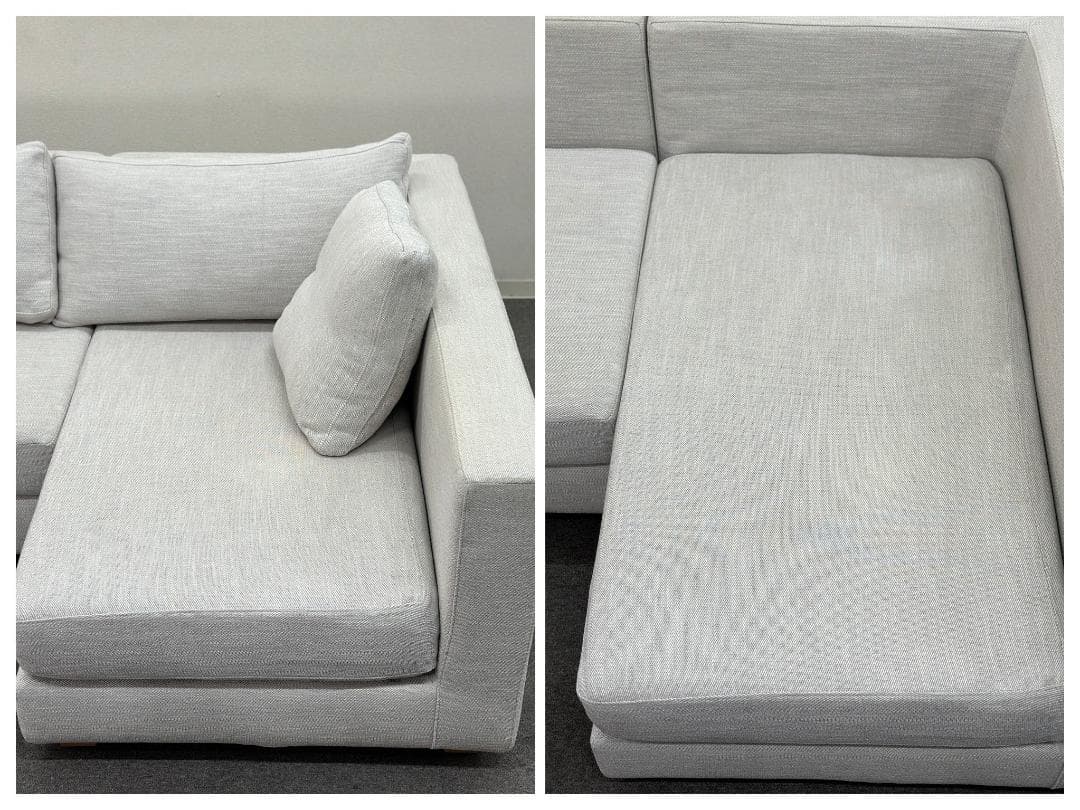 HUKLA/フクラ■REGATO　コーナーソファ　2人掛け　カウチ　ライトグレー