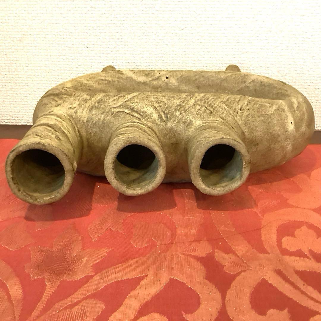 草月流 変形花器 三つ首 フラワーベース 生花 ヴィンテージ