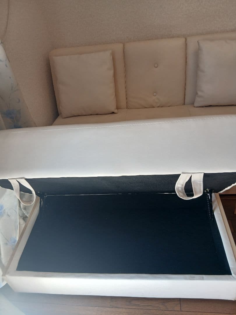 「関東エリアの方に向け」ホワイト合成皮革ソファ