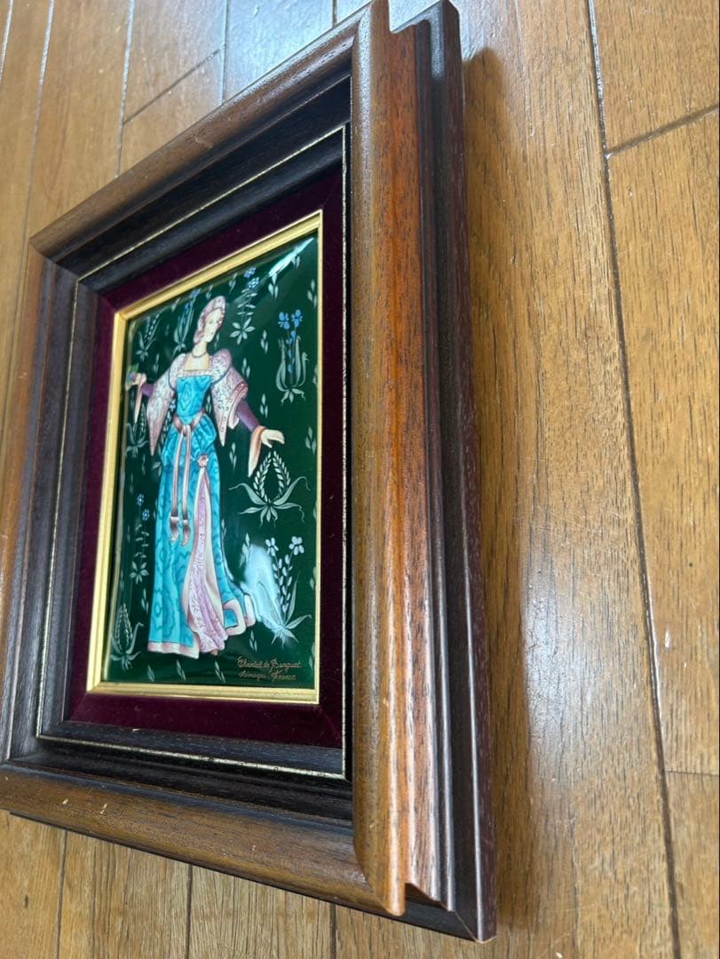 Chantal de Burguet エナメル画 女性像 アンティーク 絵画