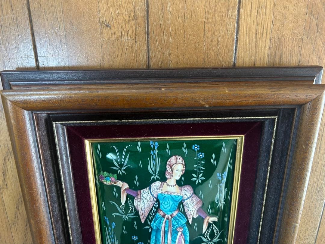 Chantal de Burguet エナメル画 女性像 アンティーク 絵画