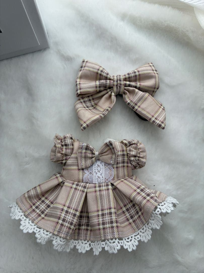 イチゴソルビン様購入予約　nommi森の国シリーズ　チェックリボン着せ替え服