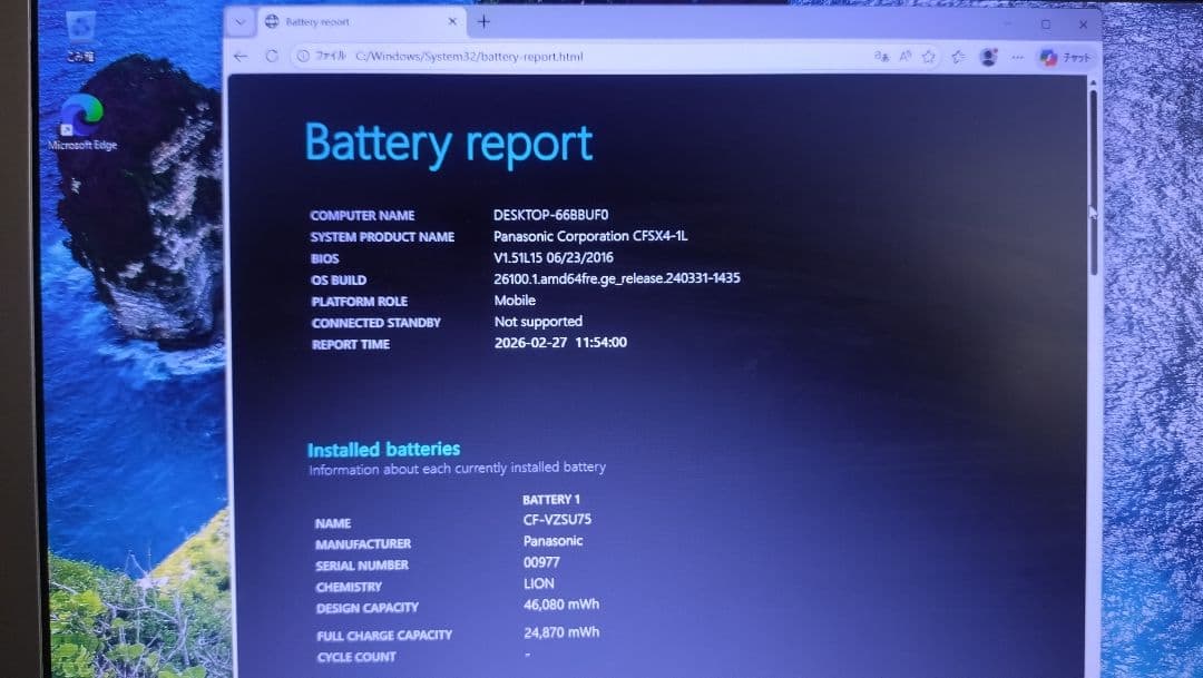 レッツノート　CF-NX4　メモリ8GB　SSD256GB i3-5001U