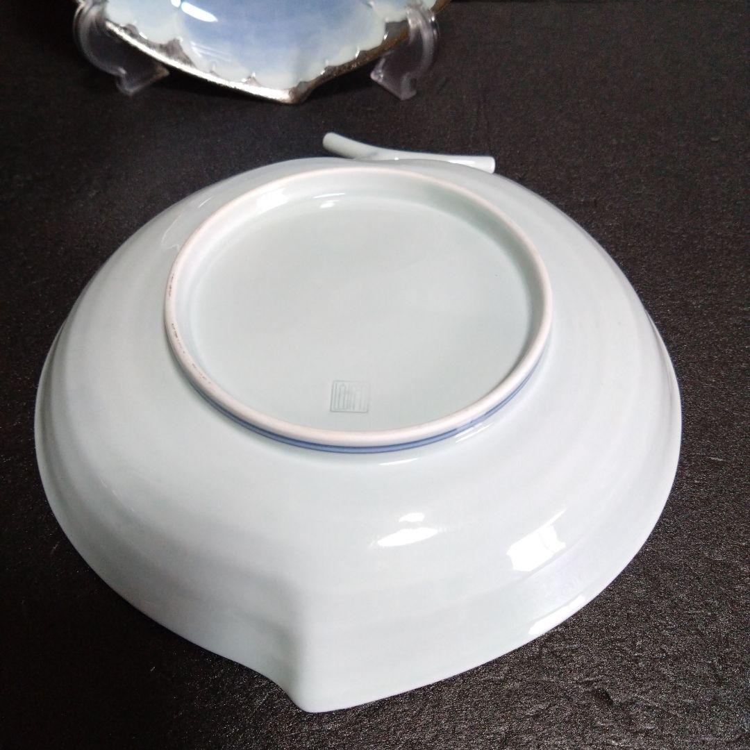 未使用 有田焼 文山窯 プラチナ牡丹 りんご 皿2枚