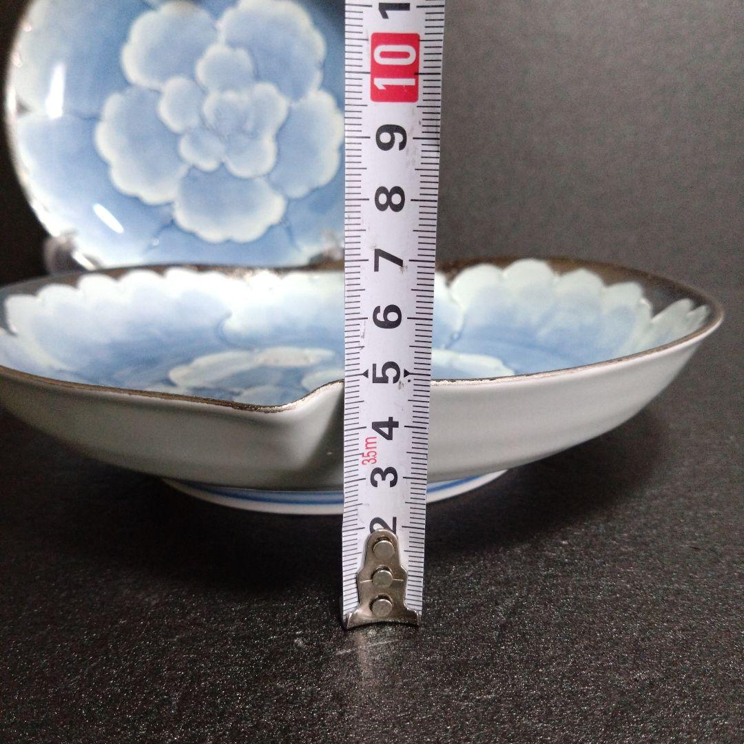 未使用 有田焼 文山窯 プラチナ牡丹 りんご 皿2枚