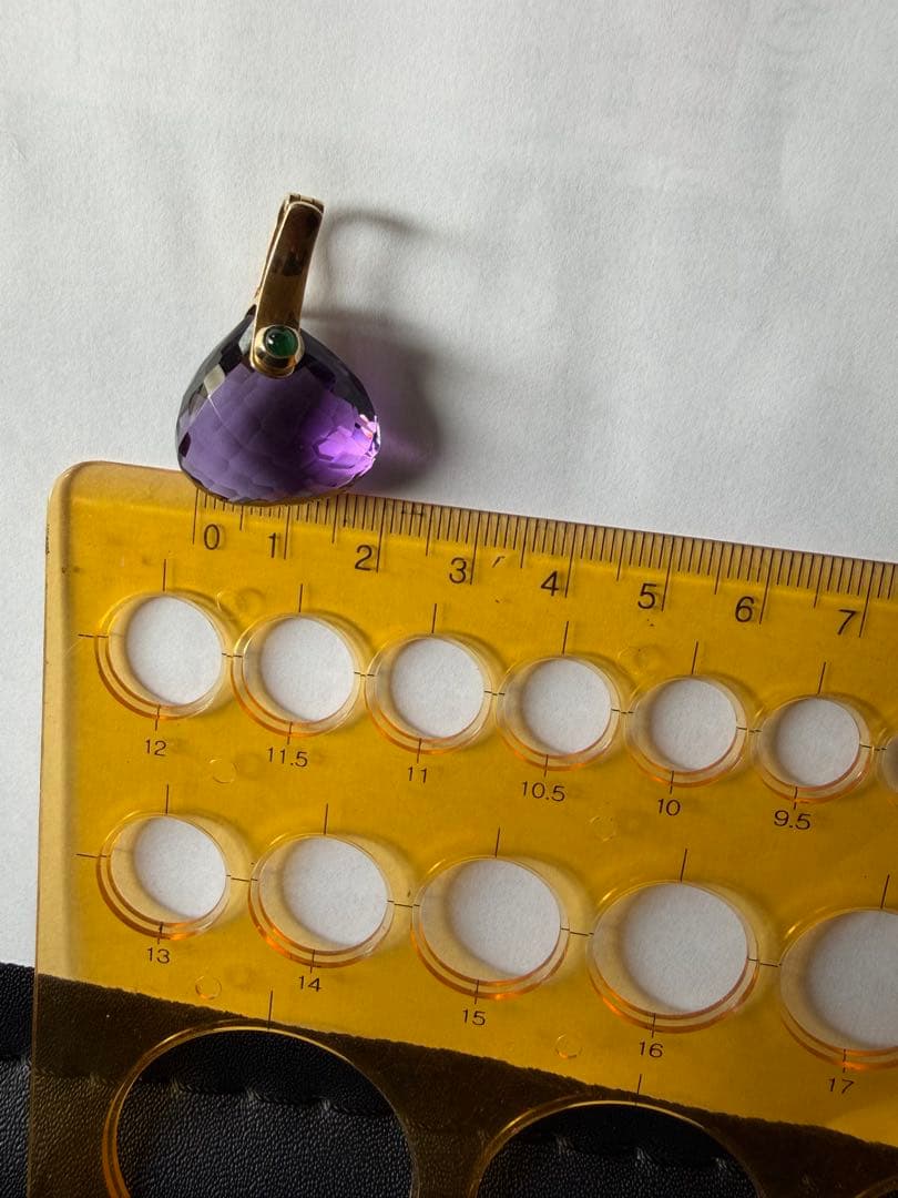 アメジストと14金のペンダントトップ