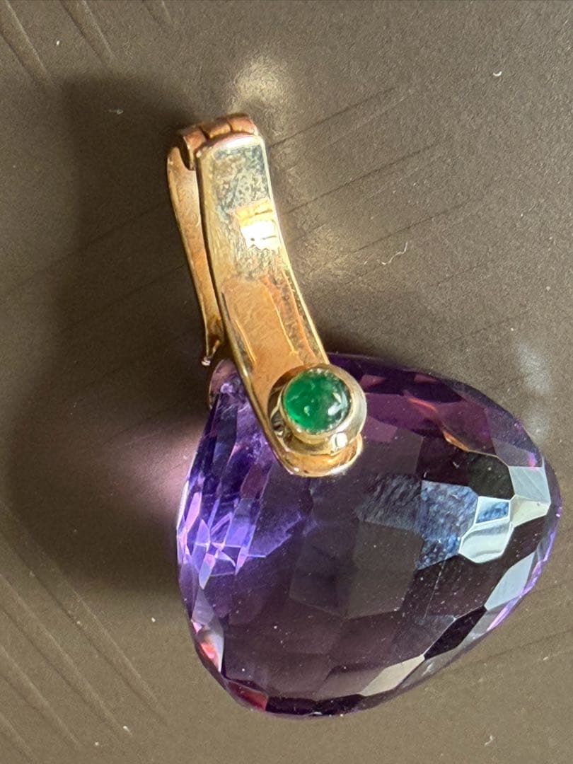 アメジストと14金のペンダントトップ