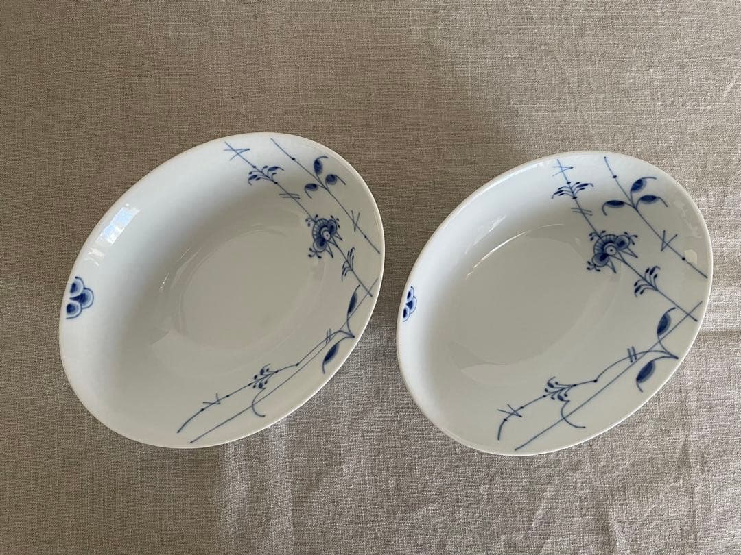 【新品】ロイヤルコペンハーゲン ブルーパルメッテ オーバルボウル ペア