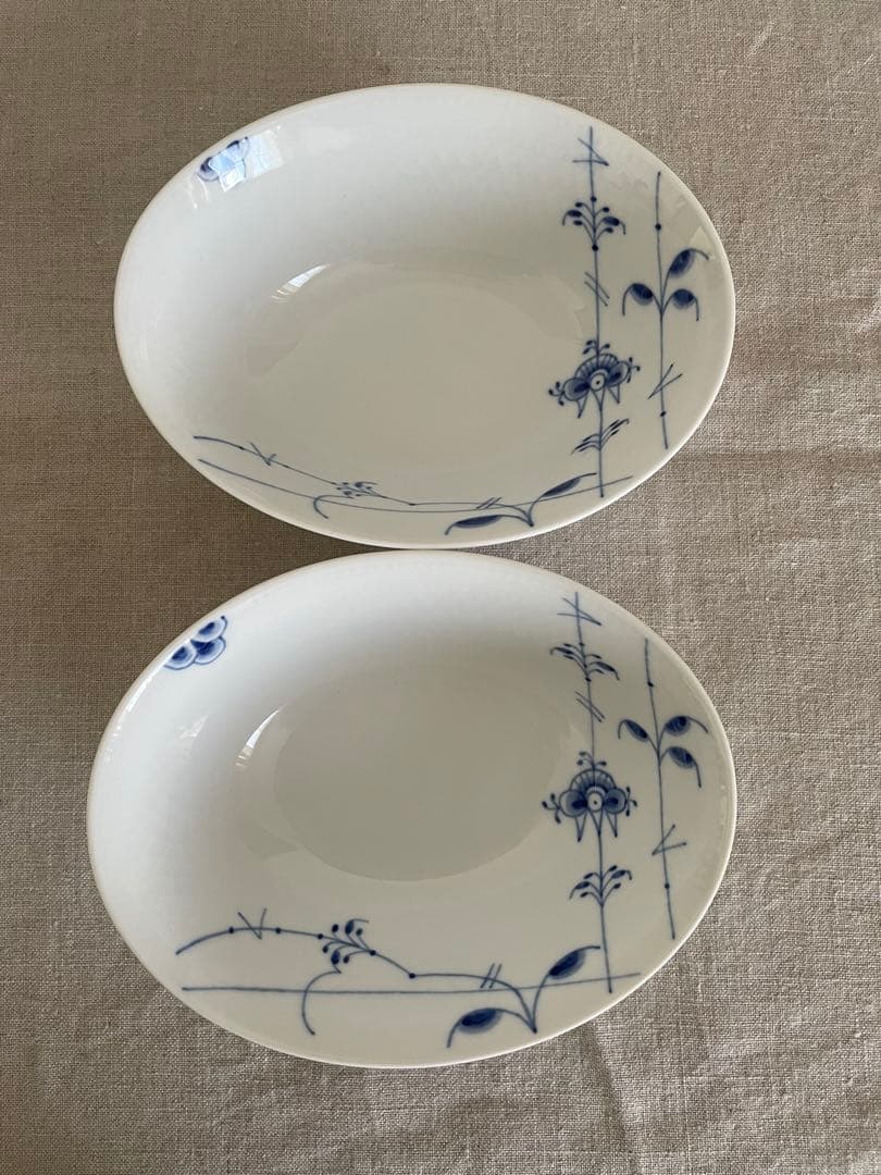 【新品】ロイヤルコペンハーゲン ブルーパルメッテ オーバルボウル ペア