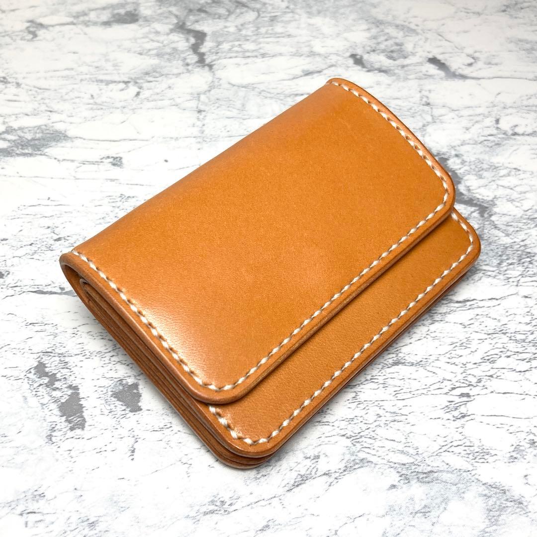 栃木レザー ミニ財布 キャメル コンパクト財布 メンズ レディース 小さい財布