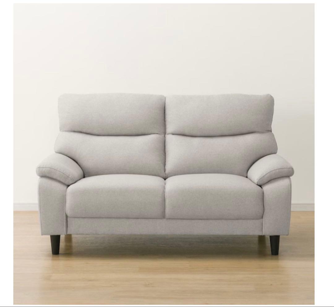 ニトリ　2人掛けソファ 布張りタイプ MK02 KD MO スツール付き