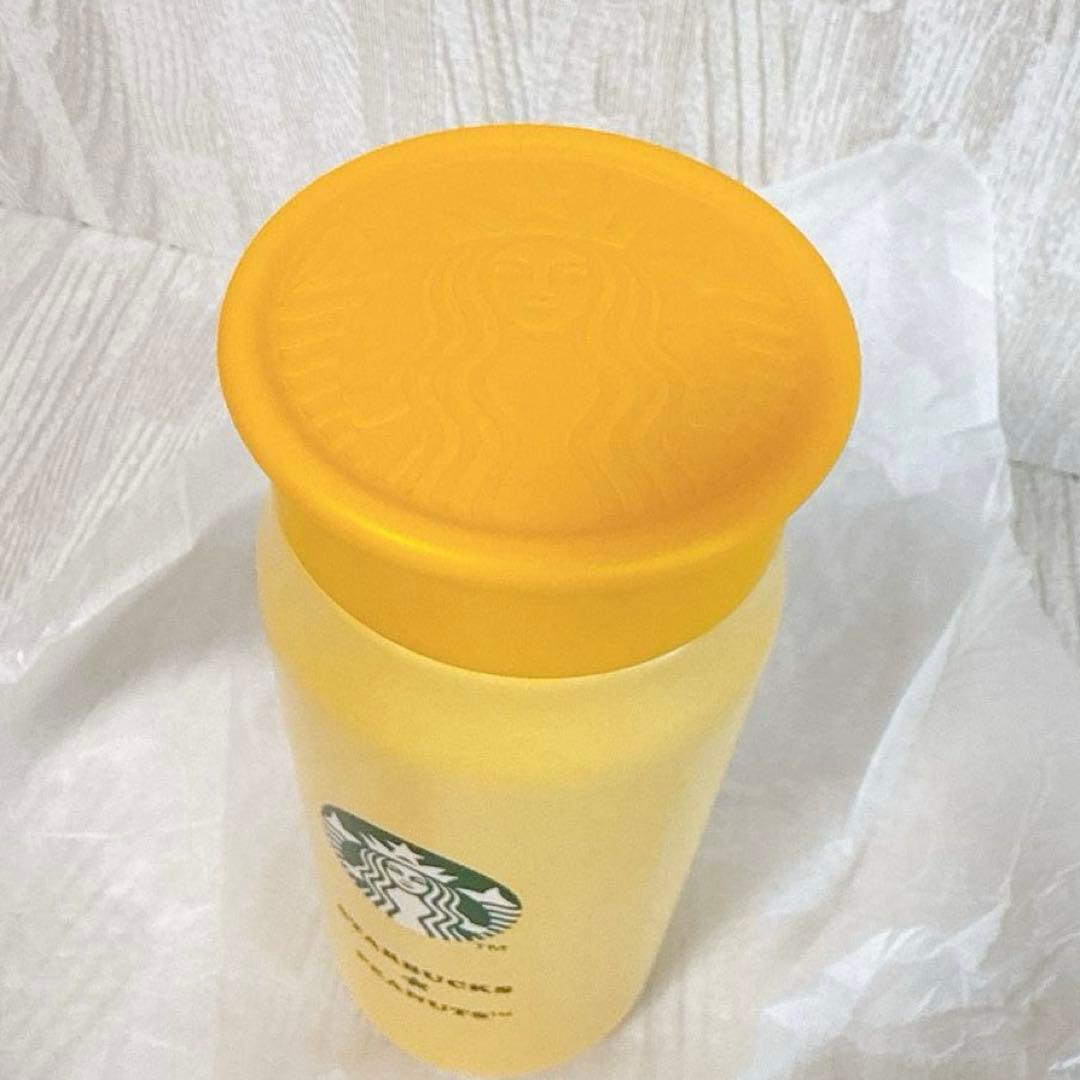 スタバ　ステンレスミニボトル　タンブラー　スヌーピー　イエロー　黄色　355ml