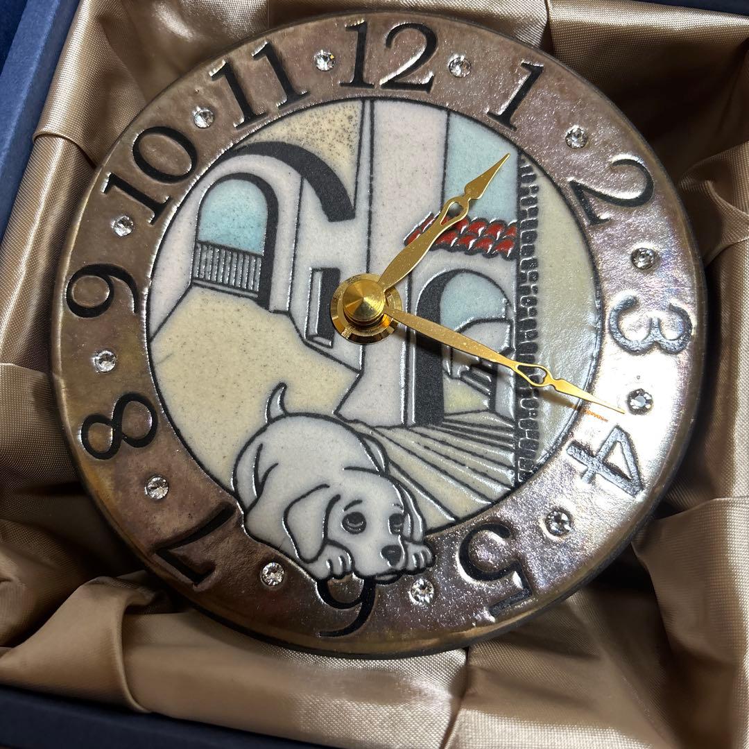 ザッカレラ907 yc907-003 イタリア製陶器　時計　犬