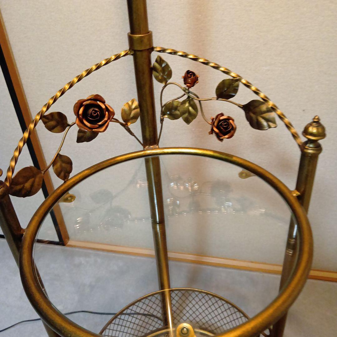 フラワーパターン フロアースタンドライト　ヴィンテージ　アンティーク