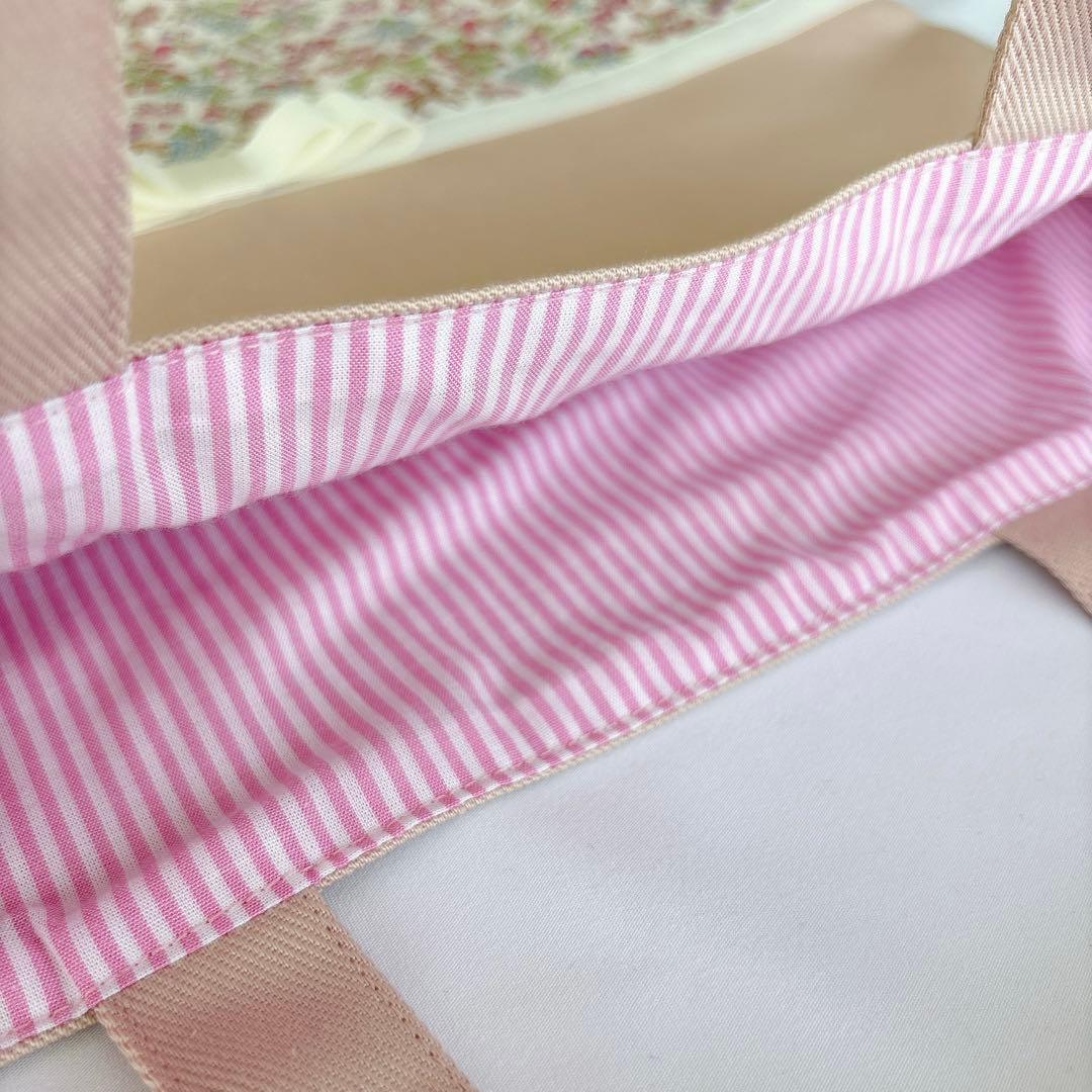 リバティ女の子入園入学セット(くすみピンク×ナンシーアニマル・アイボリーリボン)