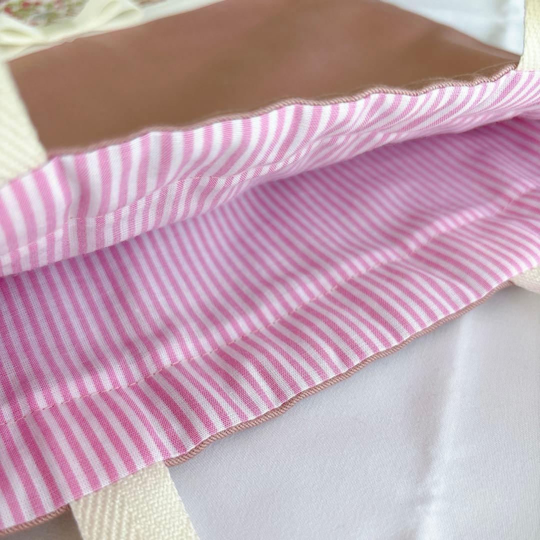 リバティ女の子入園入学セット(くすみピンク×ナンシーアニマル・アイボリーリボン)