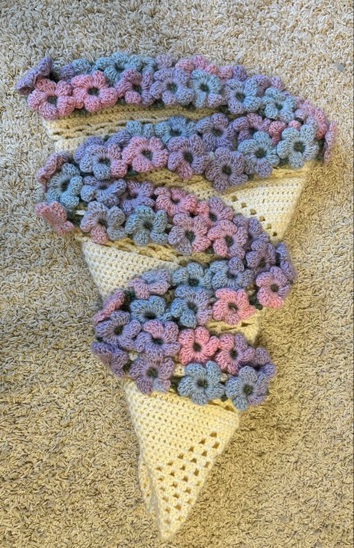 花束ブーケブランケット　ハンドメイド　89cm