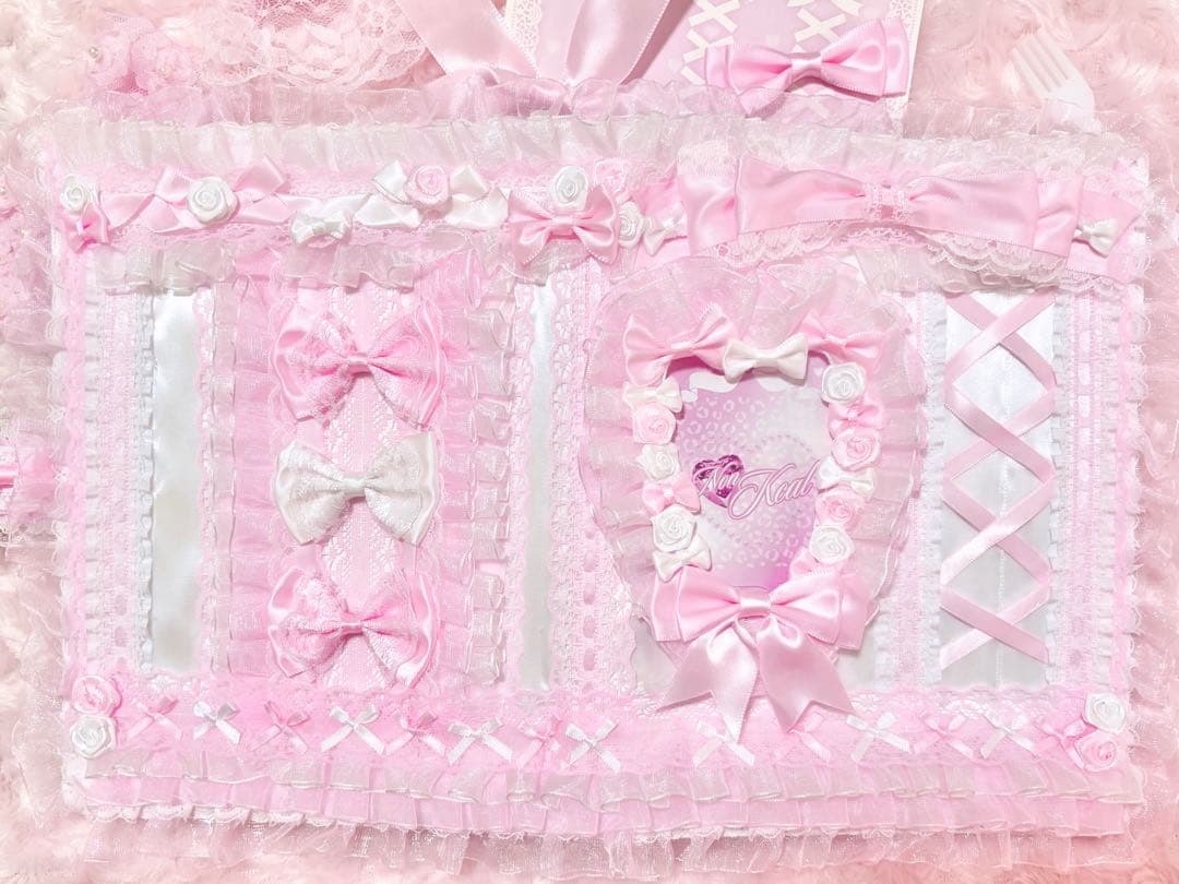 ♡かなた♡様　バインダー　ピンク　白　ハンドメイド